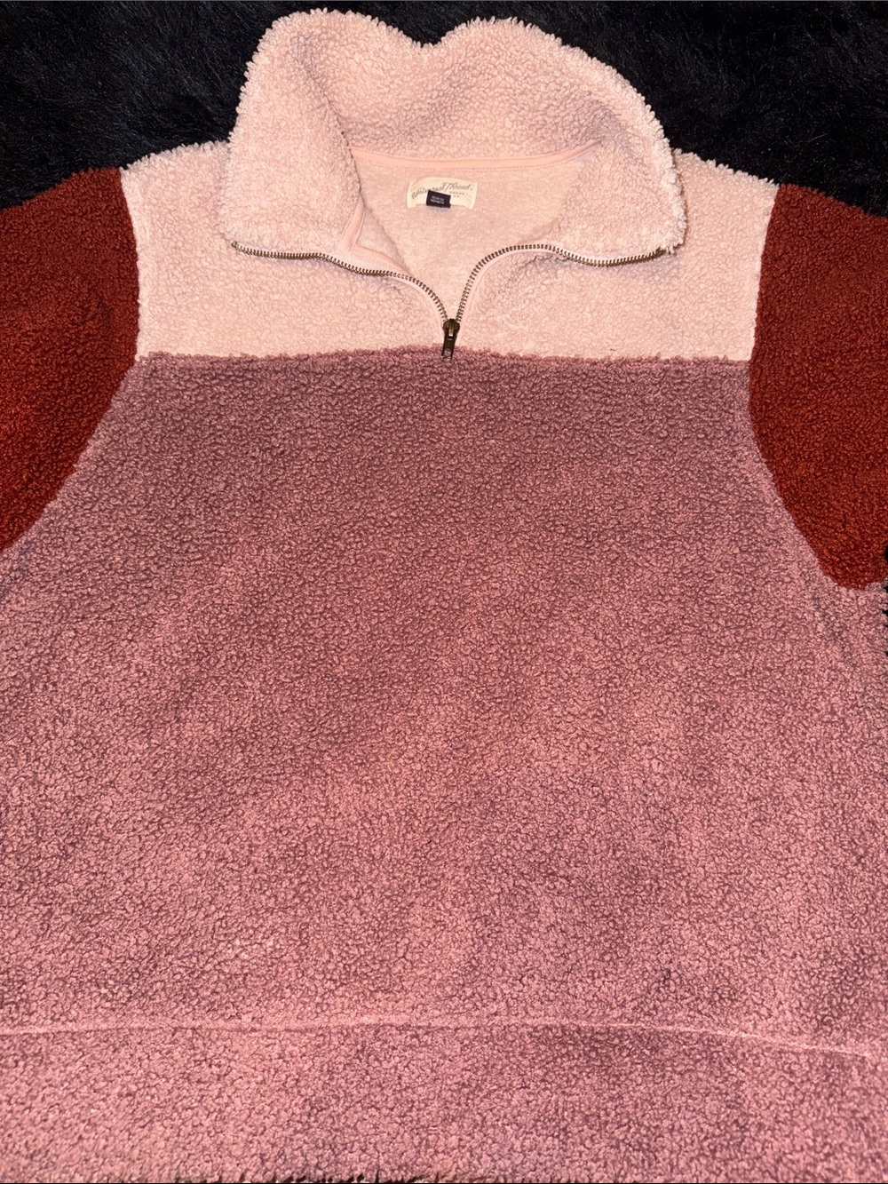 Universal Thread Colorblock Sherpa Half-Zip - Pink, Mauve & Rust